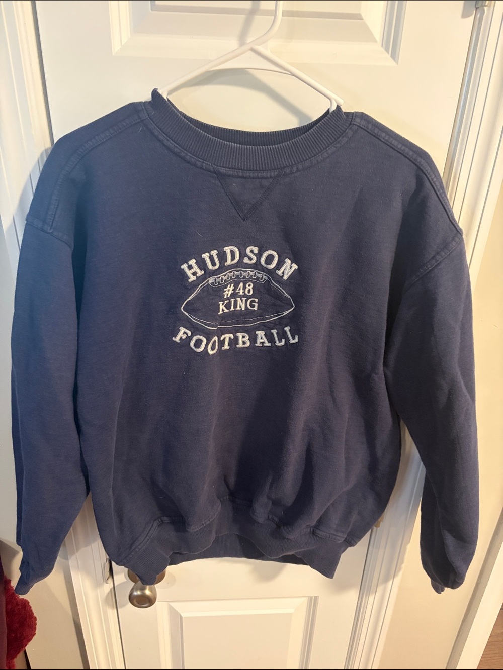 Hudson Jeans Navy Football Crewneck Sweatshirt